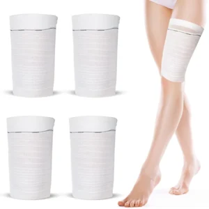 Four large, washable fabric catheter leg bag holders provide discreet and comfortable support for urinary drainage bags for men and women.