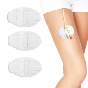Secure and comfortable catheter leg band holder with adhesive pad designed to prevent slipping and ensure tube fixation.