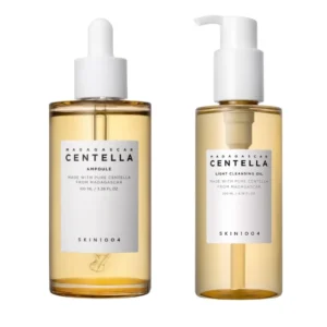 SKIN1004 Madagascar Centella ampoule and light cleansing oil bundle for calming and deep cleansing.