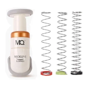 This chin slimmer and neck exerciser can help reduce double chin and tighten skin with progressive resistance using three different strength springs for low, medium, and high toning.