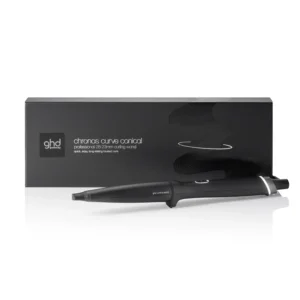 The ghd Chronos Curve Conical Wand creates frizz-free, long-lasting curls with 50% more shine and no extreme heat damage.