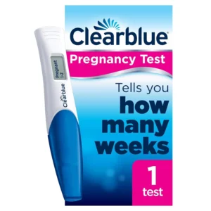 A Clearblue Digital Pregnancy Test displays how many weeks since conception with results as early as 5 days before a missed period, providing accuracy comparable to an ultrasound scan.