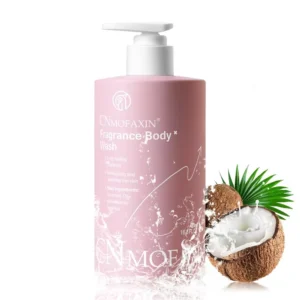 A large bottle of coconut body wash brightens and hydrates skin with a long-lasting tropical scent.