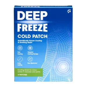 Four cold therapy patches provide fast, long-lasting cooling relief for muscle and joint pain.