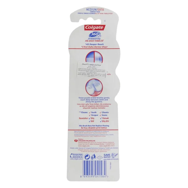 Colgate 360 Interdental Medium Toothbrush - 2 Pack