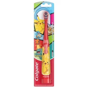 This Colgate kids battery powered Pokemon toothbrush has extra soft bristles and a flat-laying handle, making it easy for children ages 3 and up to brush their teeth effectively and sweep away plaque.