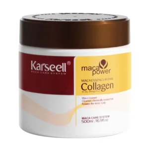 A nourishing collagen hair mask with argan oil deeply repairs and conditions dry, damaged hair, leaving it smooth, shiny, and healthy for all hair types.