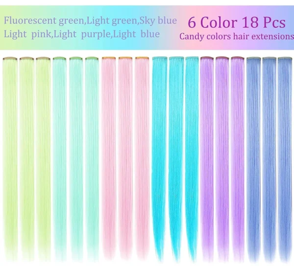 Addomg Color Extensions Color Hair Extensions Clip in 18PCS