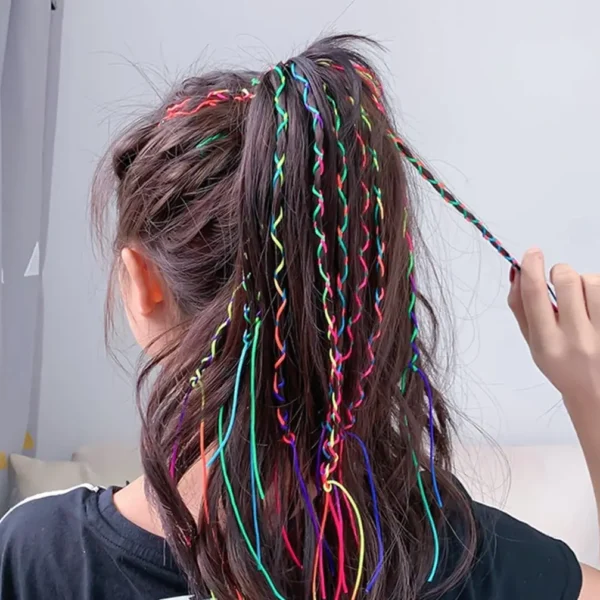Colorful Hair Wrap String Braids Rainbow Hair Tie