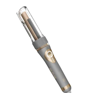Close-up of the Conair Curl Secret automatic curling iron, designed with dual voltage for worldwide travel.