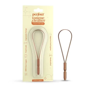 This copper tongue scraper effectively removes bacteria and buildup for fresher breath and improved oral hygiene.