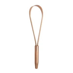 This single SoulGenie HealthAndYoga copper tongue cleaner features an easy one-hand use design, larger surface coverage, and promotes Ayurvedic copper health for fresher breath and total oral hygiene.