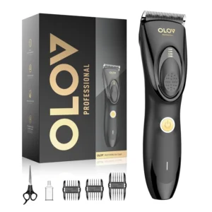 This cordless hair clipper kit for men has adjustable length settings and a ceramic blade for a precise haircut.