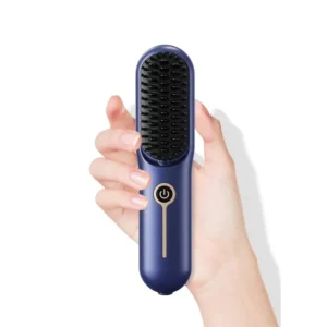 This cordless hair straightener brush is USB rechargeable and features keratin coating for smooth, frizz-free, shiny hair while protecting against heat damage.