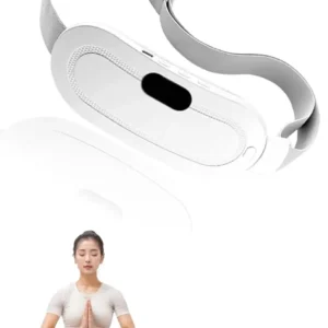 Cordless portable heating pad in white offers 3-speed temperature and 4-speed massage for back, belly, and period cramps pain relief.