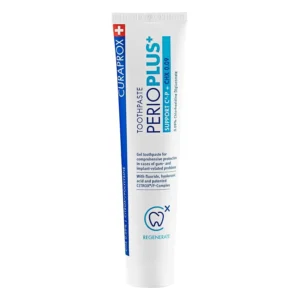 Curaprox PerioPlus+ Support toothpaste with chlorhexidine and hyaluronic acid promotes healthy gums, plaque control, and fresh breath for optimal oral care.