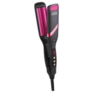 Winning Star aluminum barrel curling iron with ceramic coated plates and digital display for all hair types.