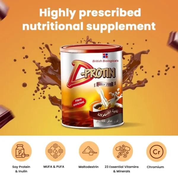 D-PROTIN Diabetes Supplement - High Protein & Fiber