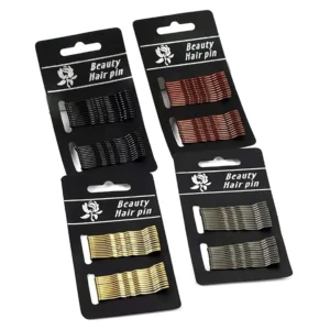 A set of dark grey hair pins provides a secure, non-slip grip for creating elegant updos and various hairstyles on both thick and thin hair.