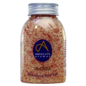 Pink Himalayan bath salts infused with chamomile, lavender, bergamot, and jasmine essential oils for a relaxing and detoxifying aromatherapy experience.