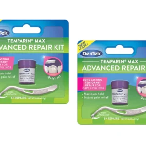 Dentek Temparin Max offers a one-step formula for 5+ repairs of lost fillings and loose caps, 0.04 ounces each.