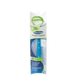 The Dentek Tongue Cleaner in fresh mint flavor easily removes bacteria and plaque for a healthier mouth and fresher breath.