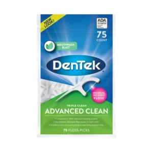 This is a pack of 75 DenTek Triple Clean Floss Picks for effective cleaning between teeth.