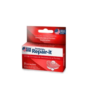 The Dentemp denture repair kit quickly fixes broken dentures, mends cracks, and replaces loose teeth with its advanced zinc-free formula.