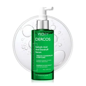 Dercos salicylic acid scalp treatment soothes a dry, itchy, and flaky scalp while fighting dandruff symptoms like redness and irritation.