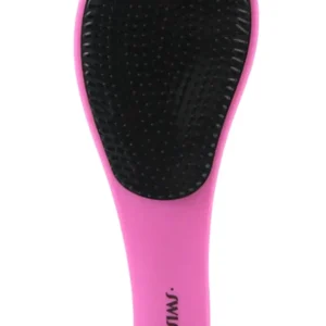 The pink Swissco soft touch detangling hair brush gently detangles both wet and dry hair, making it perfect for kids and adults.
