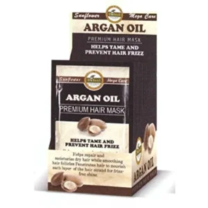 Difeel argan oil deep conditioning hair mask helps repair dry hair, smooth follicles, and add frizz-free shine.