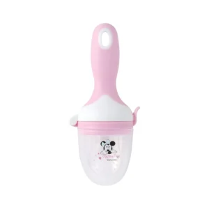 This Disney baby fruit pacifier teether allows infants to safely explore new foods while providing relief for sore gums during teething.