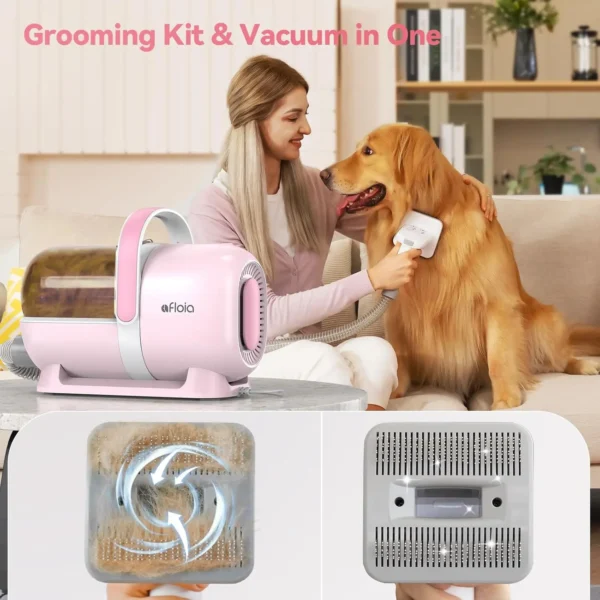 Dog Grooming Kit Vacuum Clipper Nail Trimmer Pink