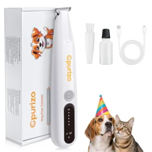 The Cpurizo dog paw trimmer features an LED light for safe grooming and is rechargeable for cordless use.