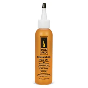 Bottle of Doo Gro Mega Thick stimulating oil for hair growth and loss.