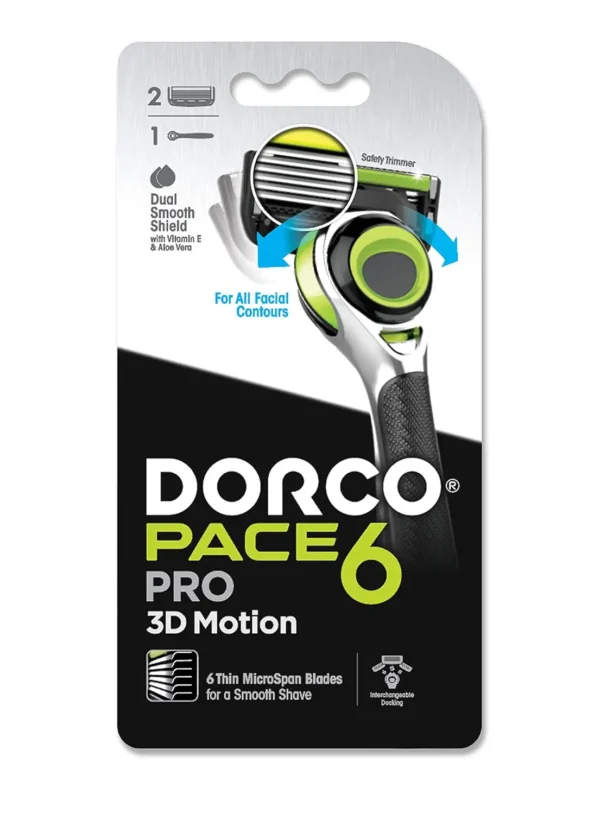 Doco Razor Dorco Pace 6 Pro Razor - 3D Motion, 2 Cartridges