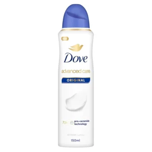 Dove Advanced Care Original antiperspirant deodorant spray provides 72-hour sweat and odor protection while soothing and repairing skin with Pro-Ceramide Technology.
