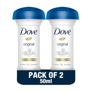 Dove Original antiperspirant cream provides 24-hour protection from sweat and odor, with moisturising cream for soft, smooth underarms and alcohol-free formula to reduce irritation.