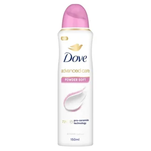 This Dove Powder Soft antiperspirant deodorant spray for women provides 72-hour odor and sweat protection while soothing and repairing skin after shaving, leaving underarms soft and smooth.