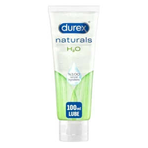 A bottle of Durex Naturals Intimate Lube made with 100% natural ingredients for enhanced pleasure and comfort.