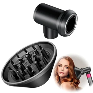 This diffuser adapter converts your Dyson Airwrap Styler into a long-tipped hair dryer for simulating natural drying, reducing curls, and creating shiny, natural curls or adding volume to straight hair.