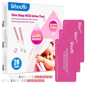 This pack of 20 Wondfo early detection pregnancy test strips can detect pregnancy up to 6 days sooner than your missed period with over 99% accuracy.