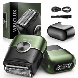 This electric foil shaver for men features four floating blades, a large LED display, dual-speed modes, IPX7 waterproof design, and a travel-friendly lock, making it perfect for a smooth and comfortable shave at home or on the go.
