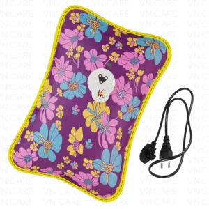 Multicoloured electric heating pad provides soothing warmth for pain relief from backache, arthritis, sports injuries, and cramps.