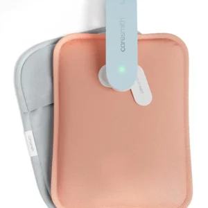Caresmith Eon premium rechargeable electric hot water bag in pearl pink with dual insulation and six layers of protection for safe and long-lasting heat therapy.
