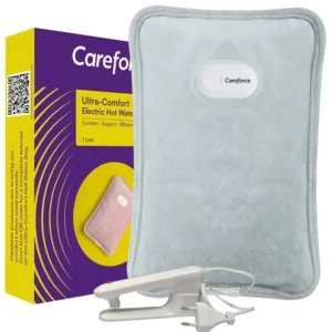Grey electric hot water bag provides soothing warmth and comfort for relaxation and pain relief.