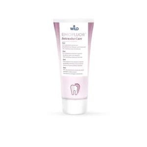 A tube of Emofluor Intensive Care Gel provides targeted protection against sensitive teeth, dental erosion, and cavities with stabilized stannous fluoride.