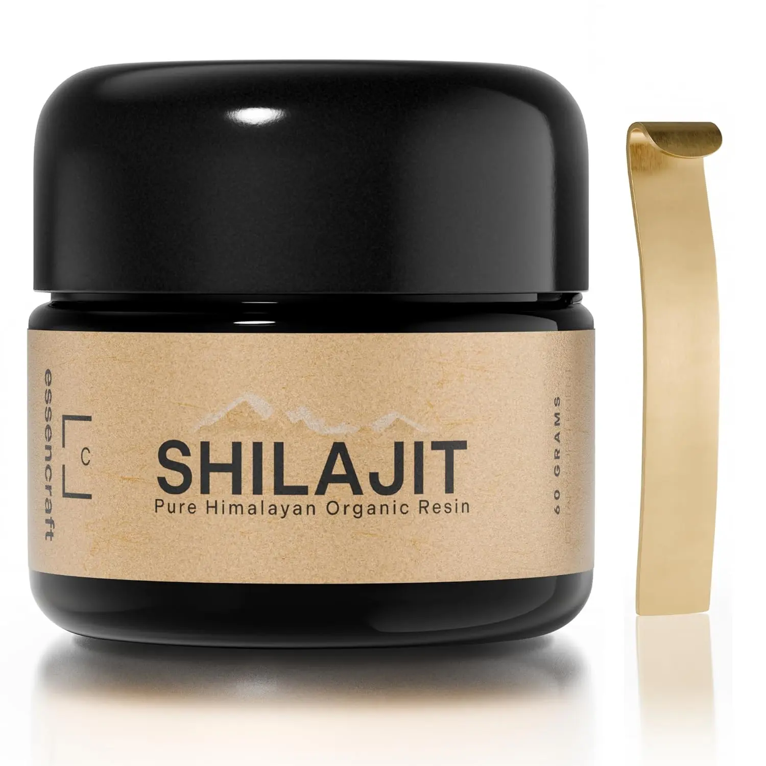 Essencraft Himalayan shilajit resin harvested at 18,000 feet, offering enhanced energy, cognitive performance, and over 85 trace minerals for daily vitality and immune support.