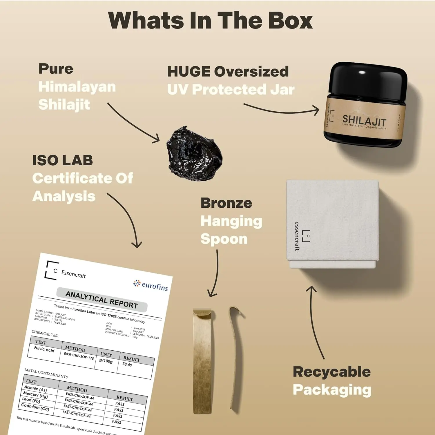 Essencraft Himalayan shilajit resin harvested at 18,000 feet, offering enhanced energy, cognitive performance, and over 85 trace minerals for daily vitality and immune support.