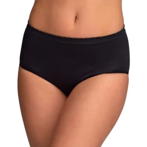 Black Anigan EvaWear period panties offer full, absorbent protection during menstruation, postpartum, or light incontinence, providing a comfortable alternative to tampons and pads.